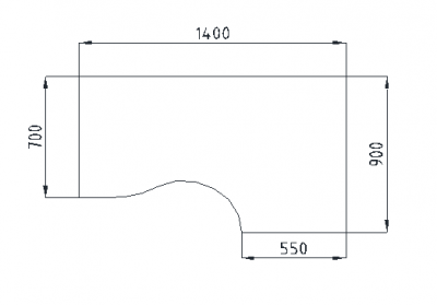 Столешница стола "эргономичного" левая/правая V-1.5.1