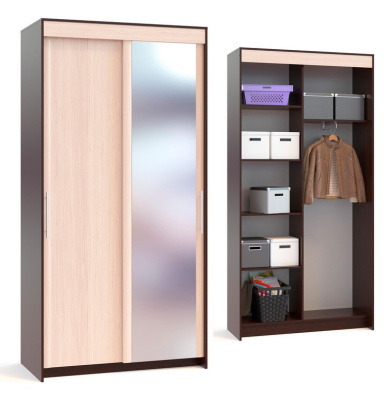 Шкаф-купе Контур ШР-124.2 с зеркалом
